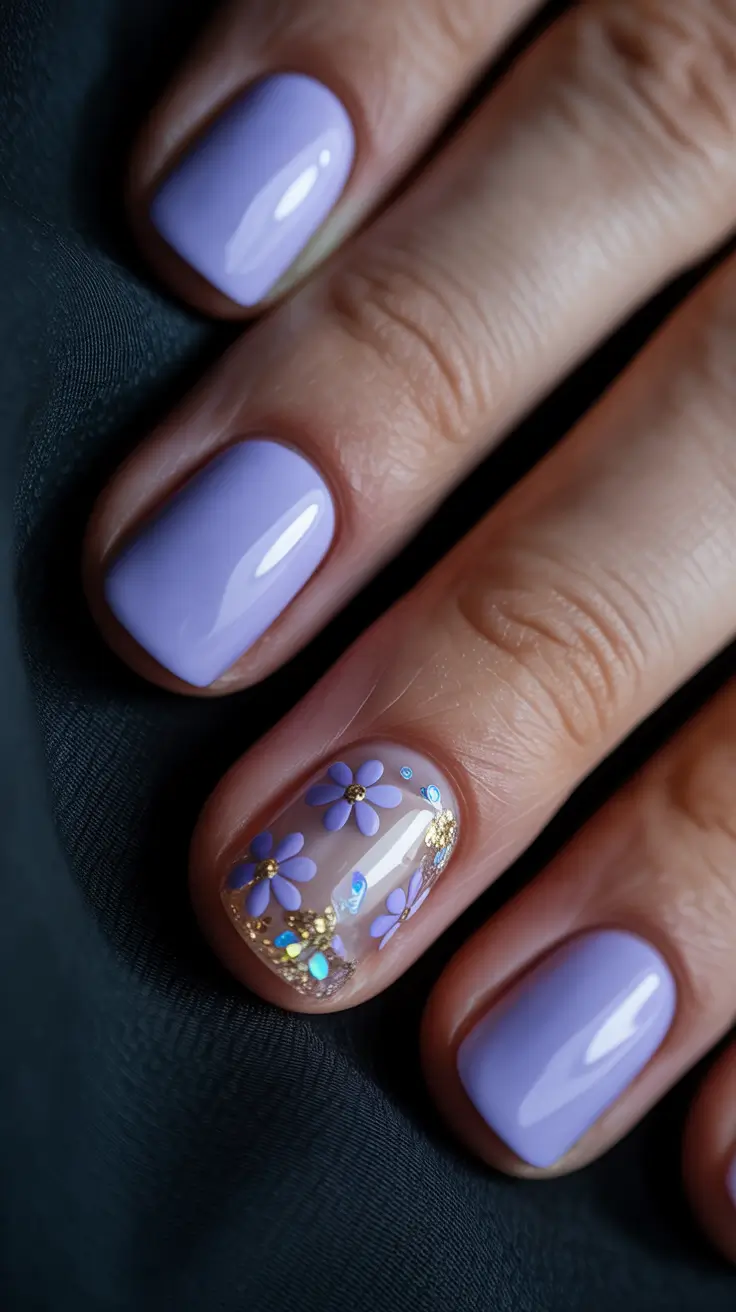 stylish spring nails square 2026 Matte Meets Glossy Pastel Square - Graphic Spring Edge