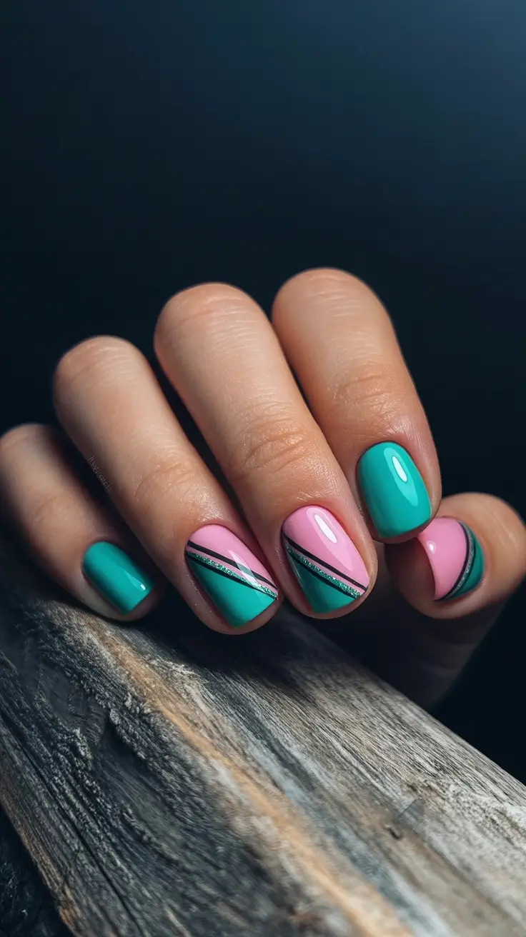 stylish spring short nails 2026 Matte Coral with Daisy and Smiley Art