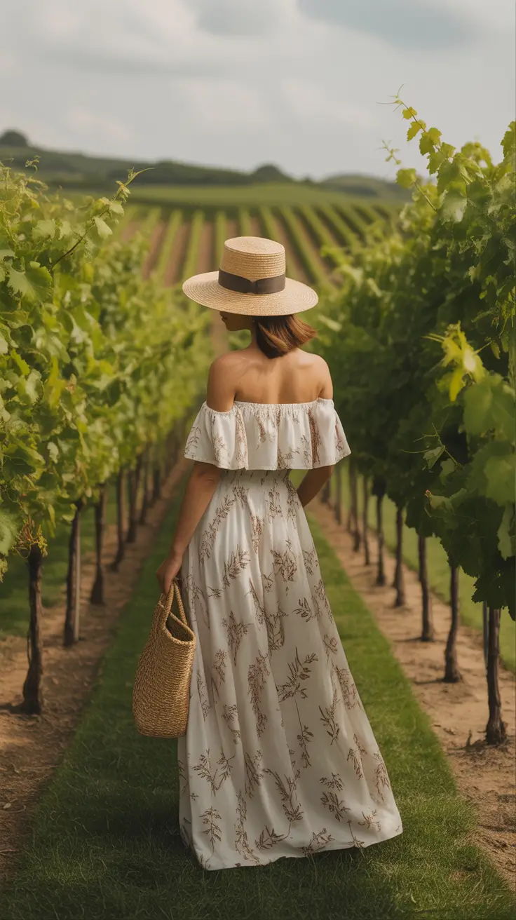 stylish winery outfit spring 2026 Effortless Florals with a Soft Romantic Flow