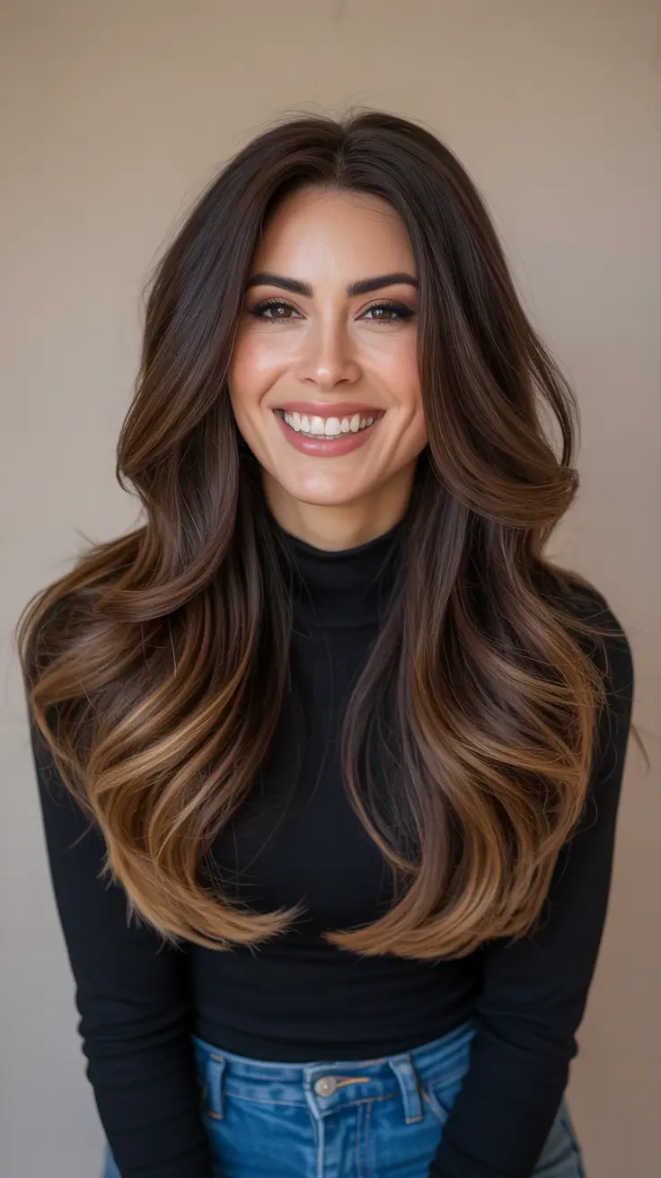 vibrant spring brunette hair color 2026 Soft Brunette Layers with Natural Spring Movement