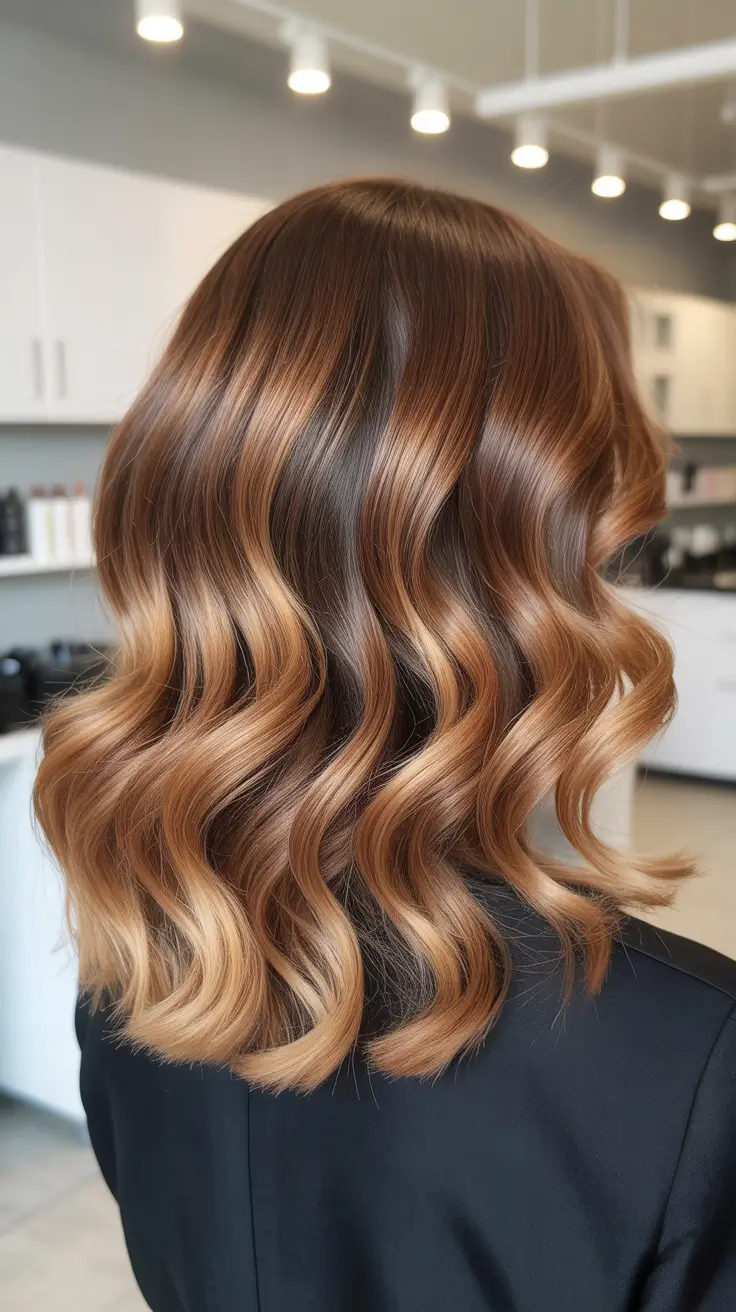 warm spring caramel hair color 2026 Softly Melted Caramel with Balanced Movement