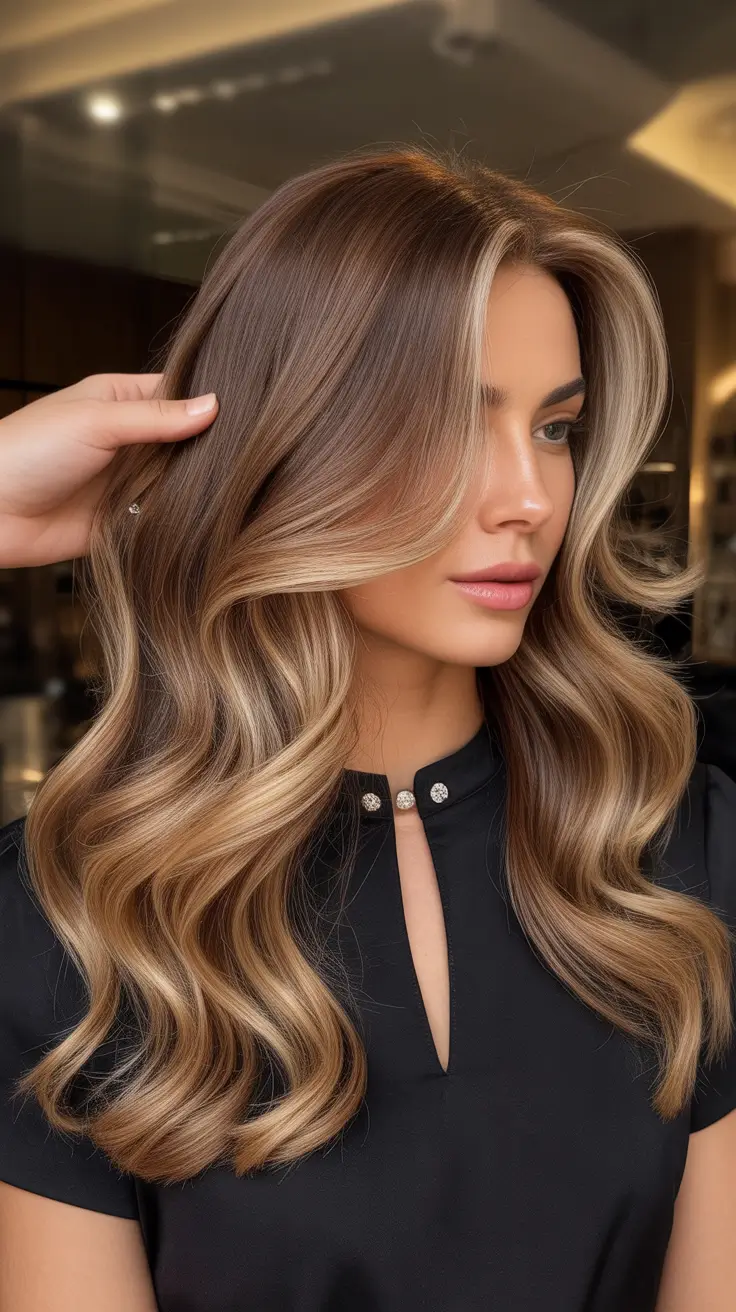 warm spring caramel hair color 2026 Warm Caramel Elegance with Effortless Glam
