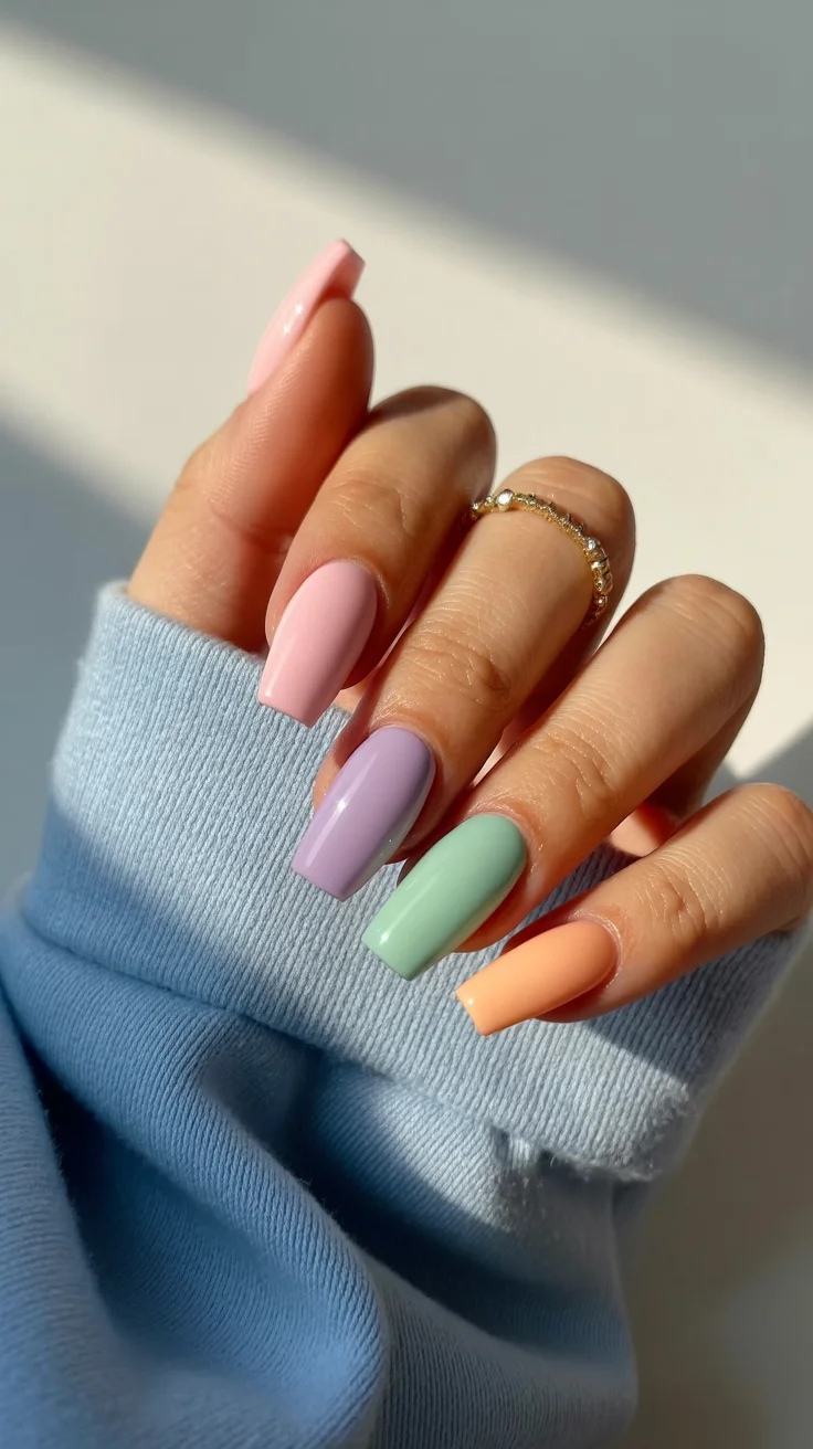 April nails colours 2026 pastel palette manicure