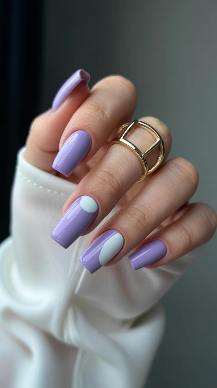April nails colours 2026 lavender minimalist manicure