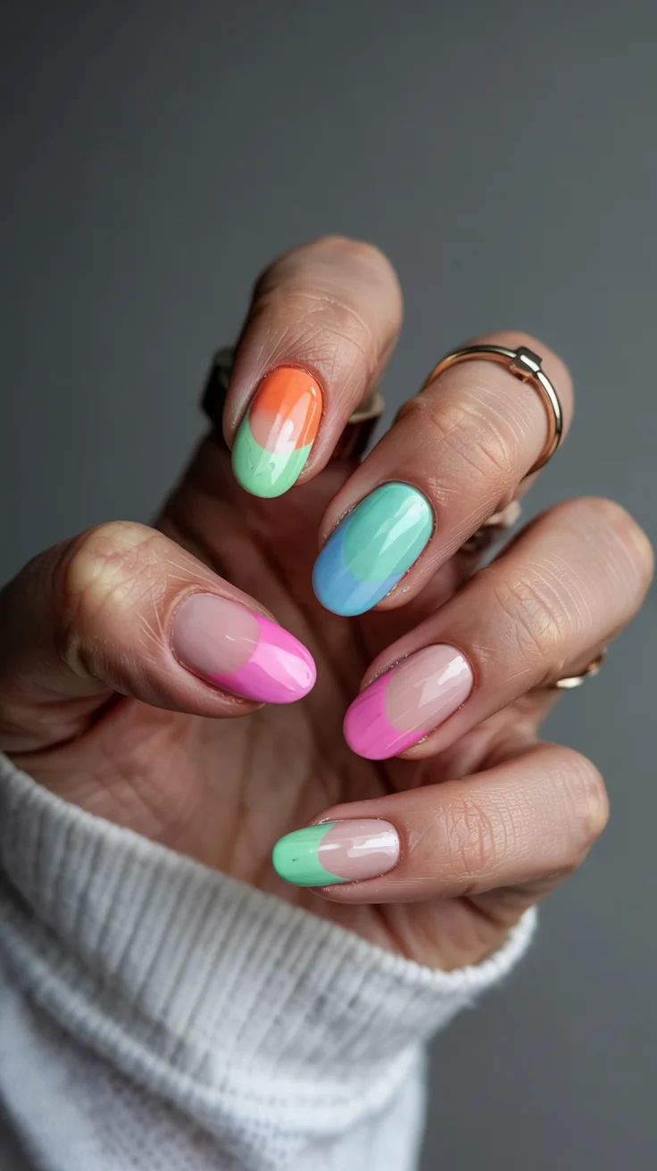 chic spring aura nails 2026 pastel french aura tips