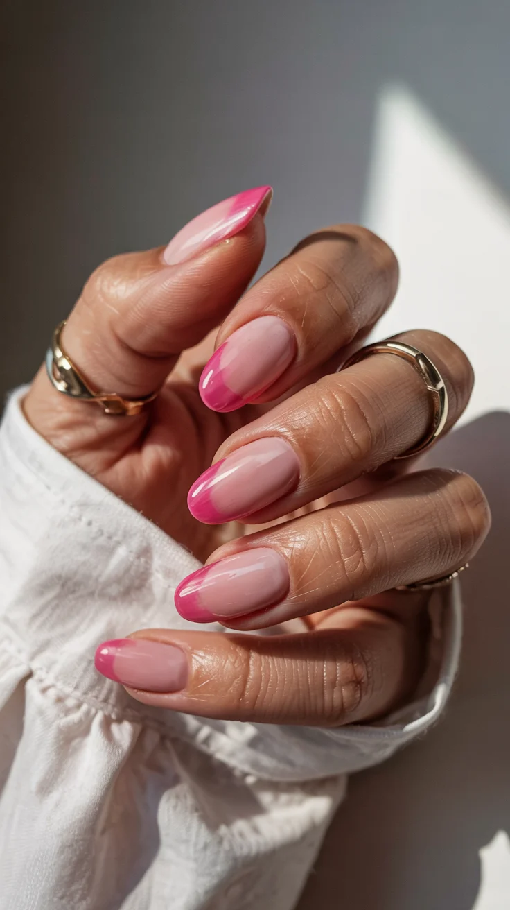 chic spring aura nails 2026 Soft Pink Aura French manicure