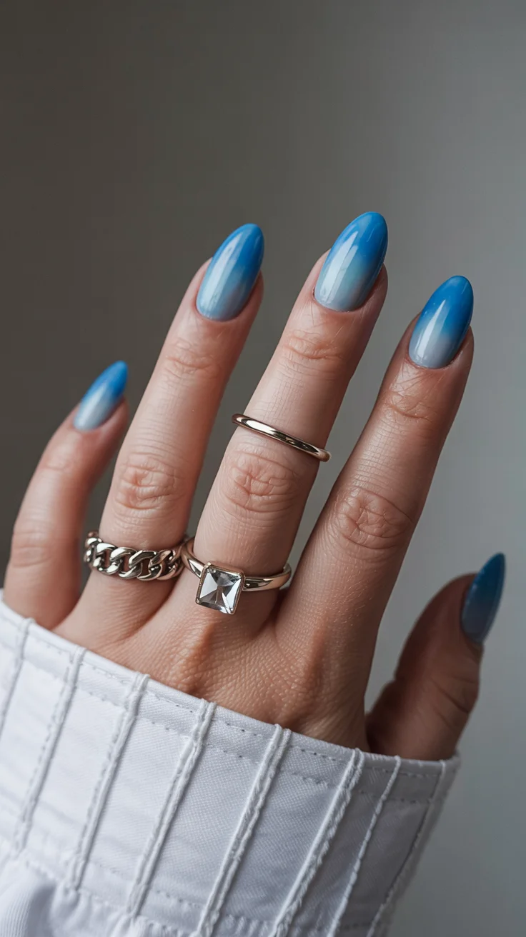 chic spring aura nails 2026 blue aura ombre manicure