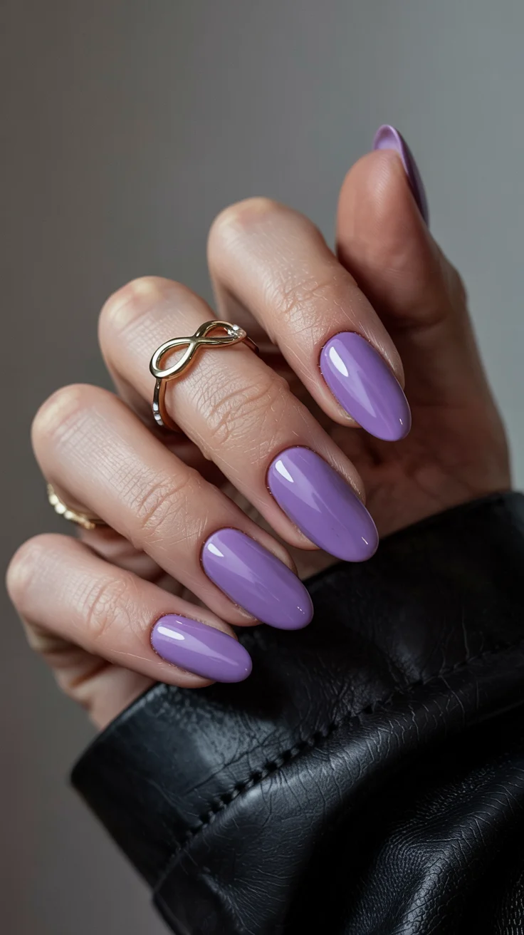 chic spring aura nails 2026 lavender glossy manicure