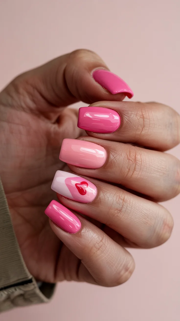 chic spring hot pink nails 2026 lip accent manicure