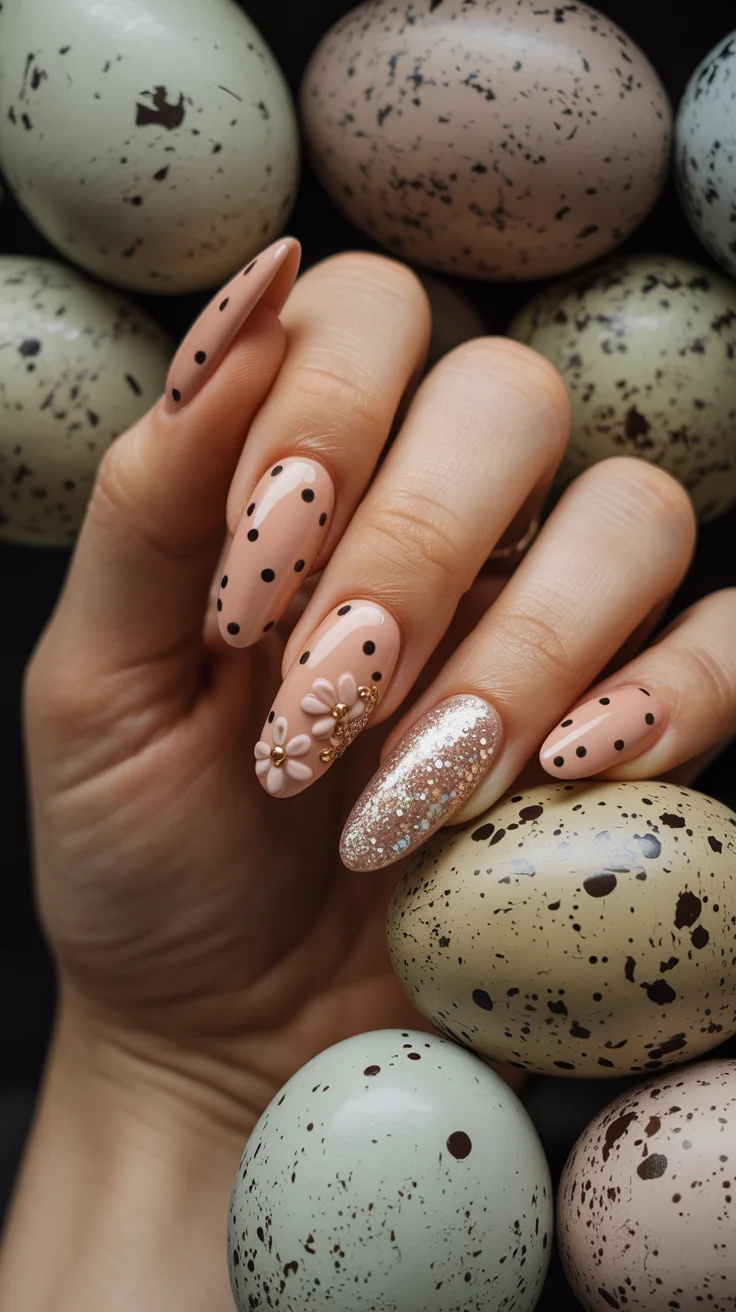 cute easter nail art ideas 2026 speckled easter egg nails