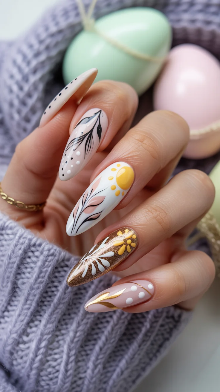 cute easter nail art ideas 2026 minimalist floral easter nails