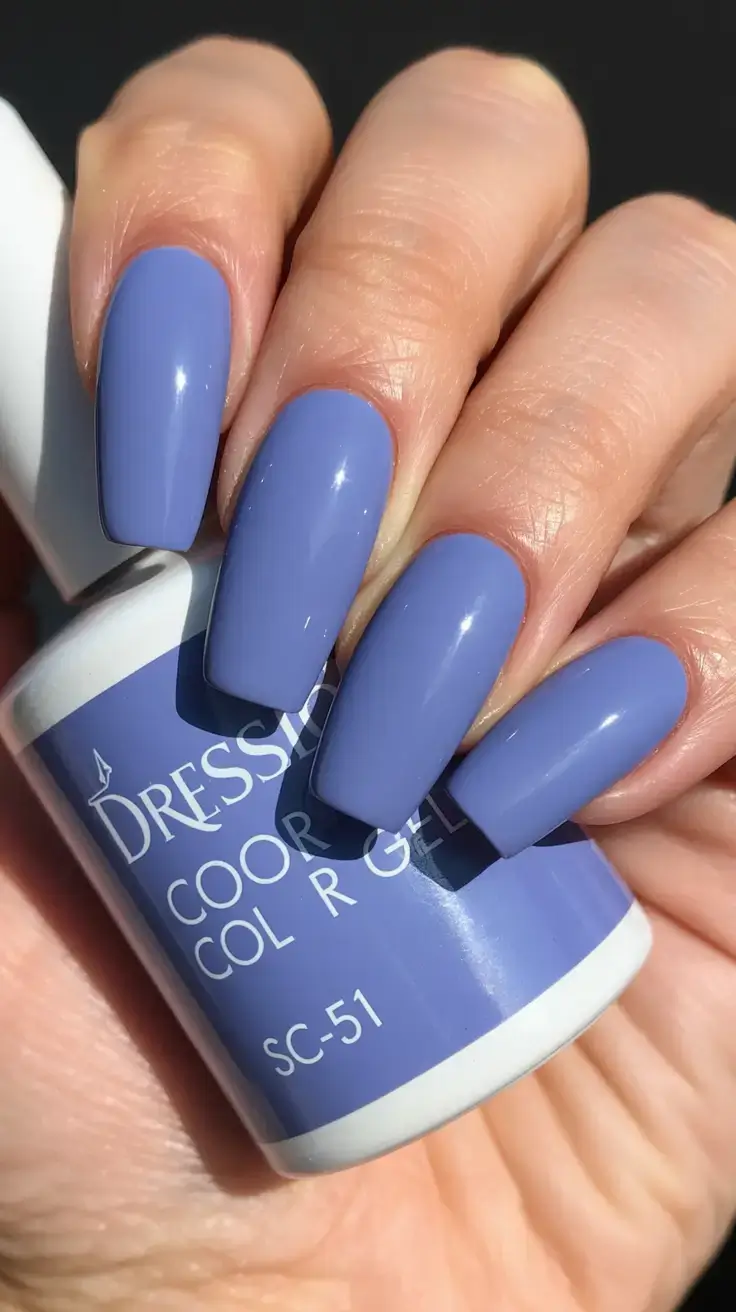 cute spring nails for tan skin 2026 Periwinkle Cool Blue - Fresh Air Energy