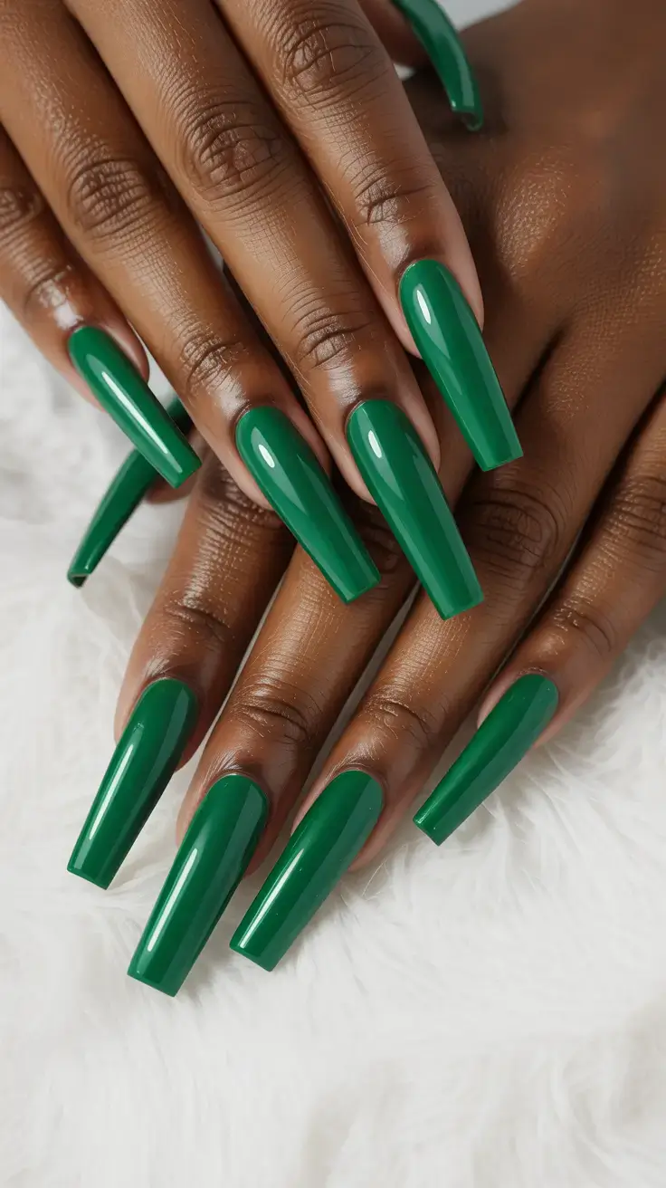 cute spring nails for tan skin 2026 Emerald Green Statement - Fresh and Fearless