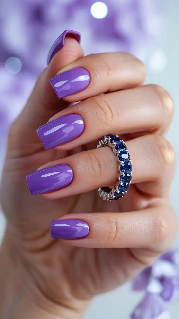 cute spring nails for tan skin 2026 Lavender Pop - Cool-Toned Playfulness