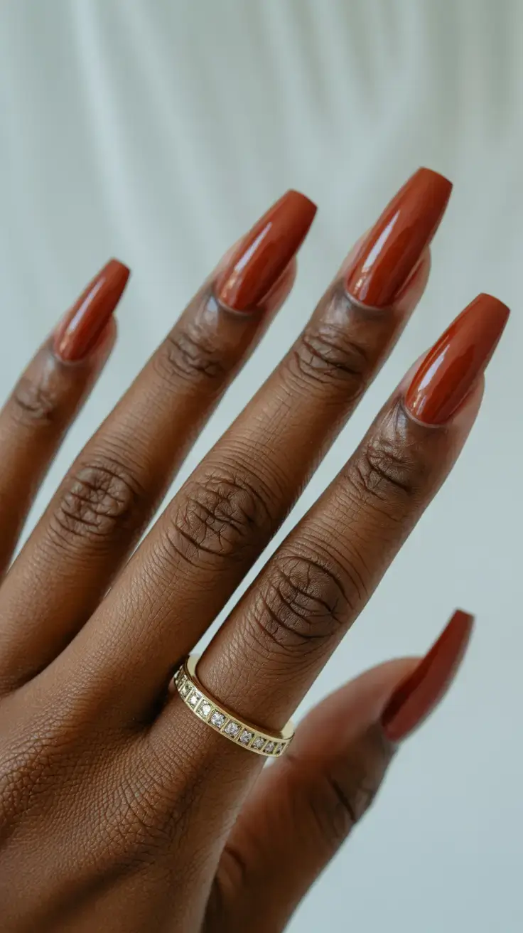cute spring nails for tan skin 2026 Cinnamon Glaze - Warm Caramel Energy