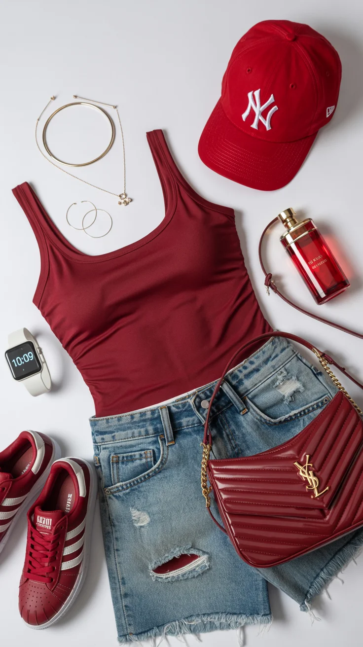 cute summer outfits for teens 2026 Bold Reds and Street Style Energy