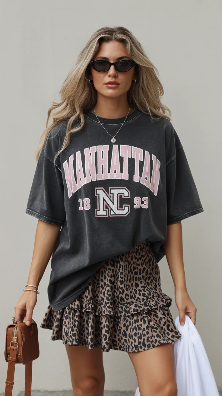 cute summer outfits for teens 2026 Oversized Cool Meets Playful Prints