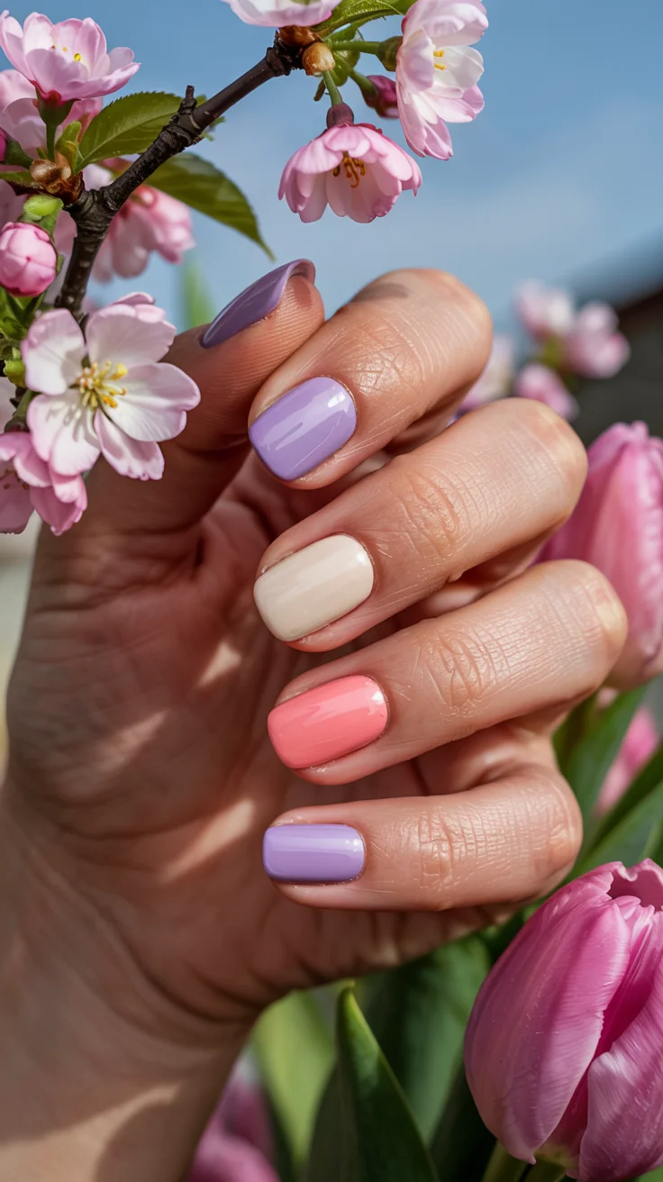 elegant spring nails for work 2026 Lavender Pink Pastel Office Nails