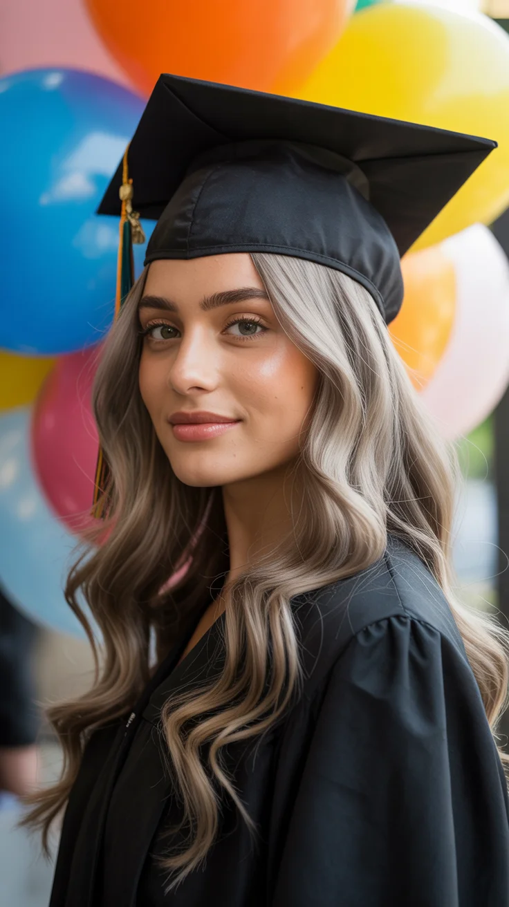 graduation hairstyles ideas 2026 Soft Ash Blonde Waves That Feel Effortlessly Modern