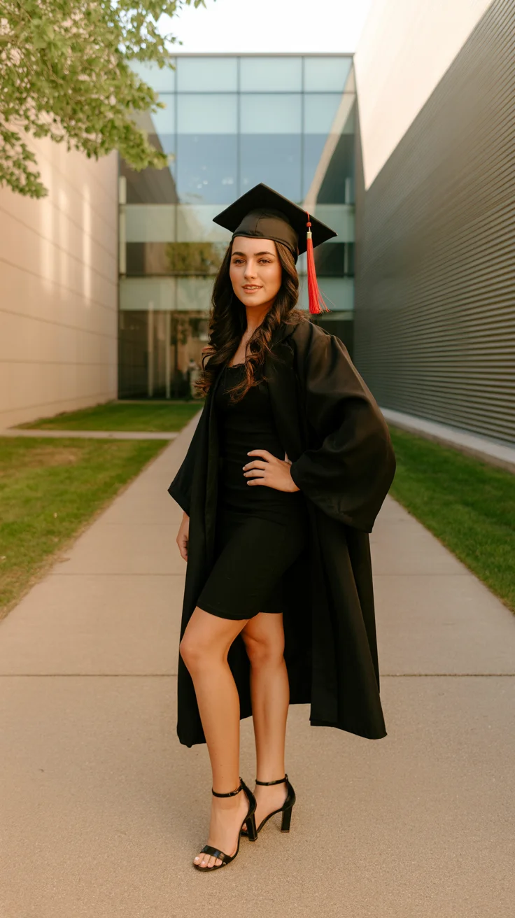 graduation look ideas 2026 The Effortless Little Black Graduation Dress