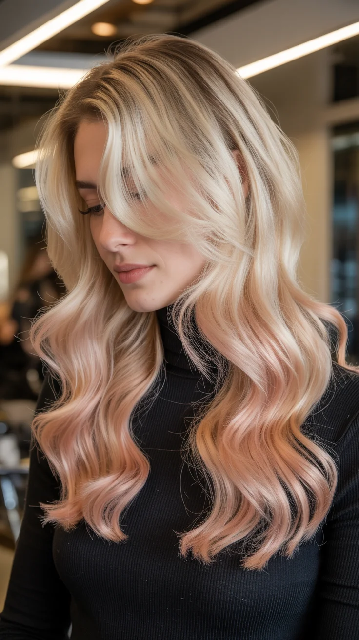hair color for blondes summer 2026 Peachy Champagne Blonde with Soft Melted Ends