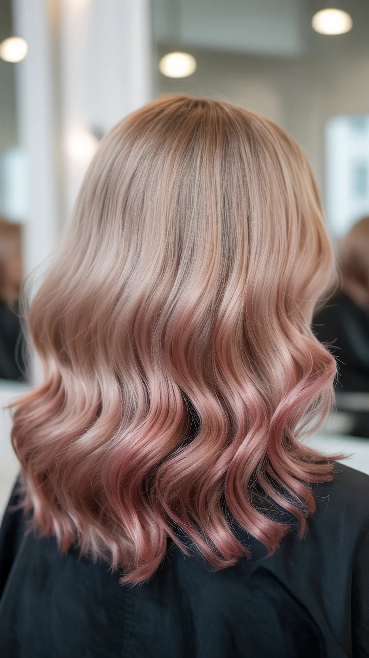 hair color for blondes summer 2026 Blush Pink Ombre with Softly Textured Lob