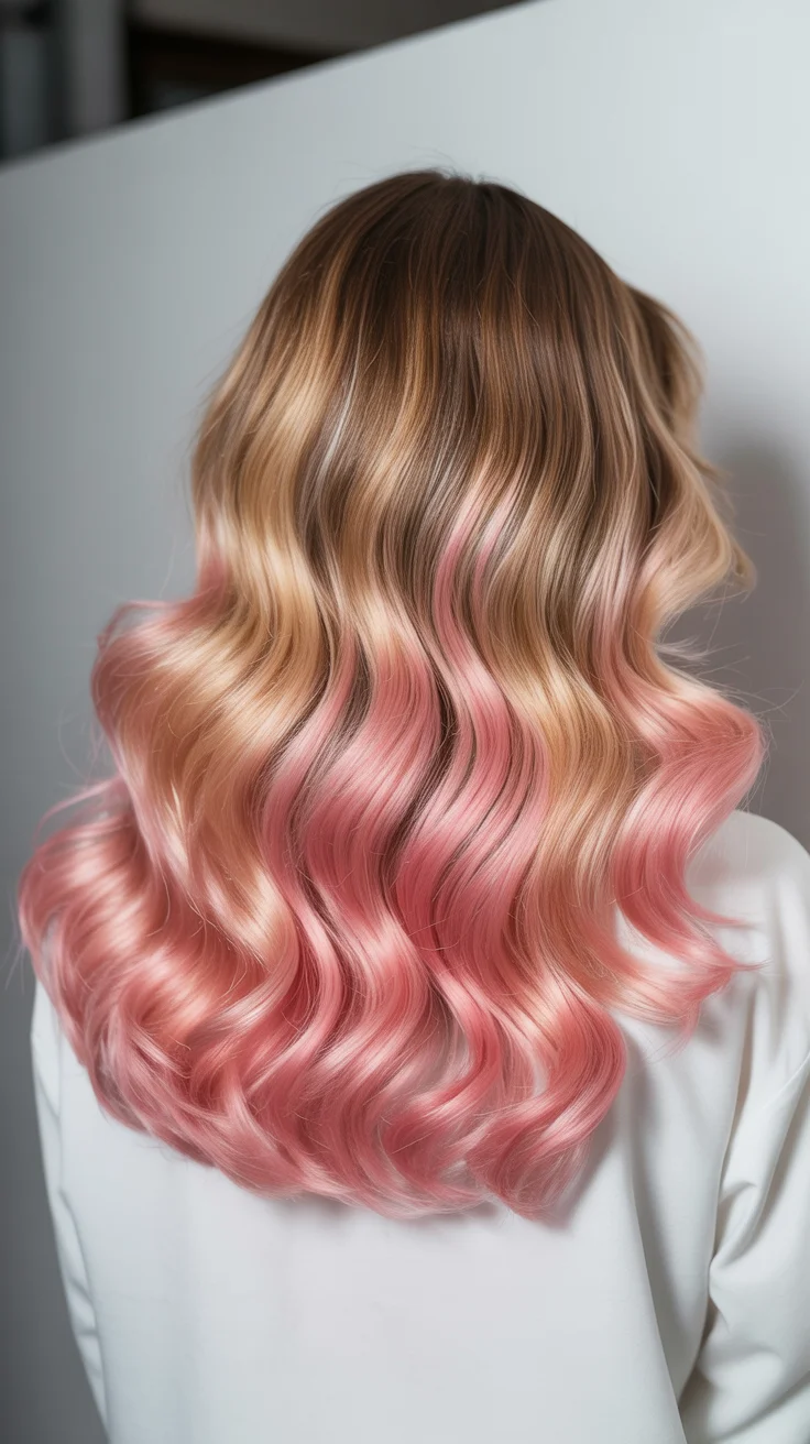 hair color for blondes summer 2026 Golden Blonde with Pink-Tinted Melted Ends