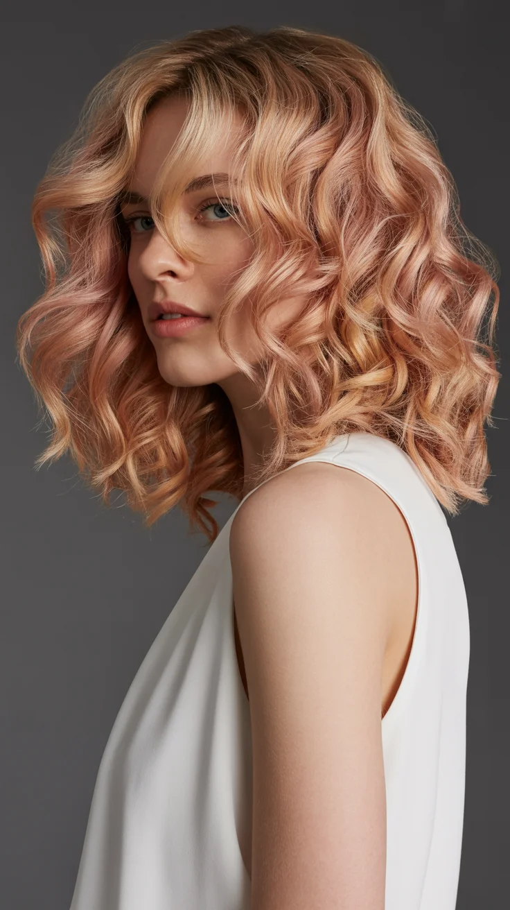 hair color for blondes summer 2026 Soft Copper-Rose Blonde with Lived-In Texture