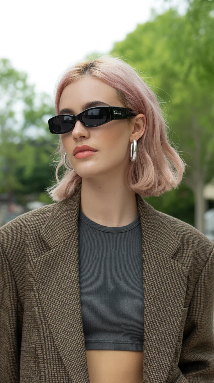 hair color for blondes summer 2026 Muted Dusty Pink Blonde with Modern Blunt Bob