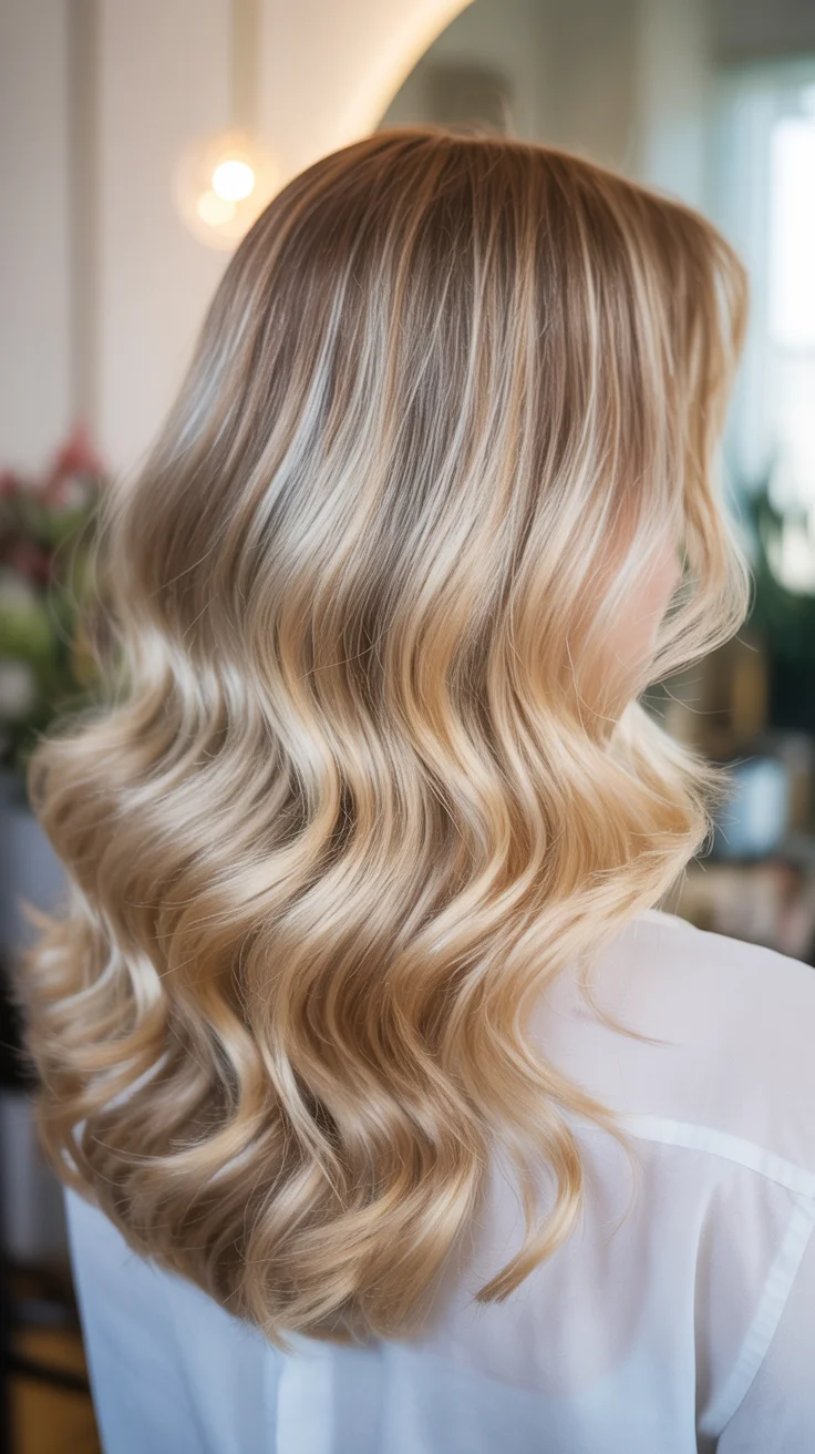 hair color for blondes summer 2026 Champagne Blonde Waves with Luminous Dimension