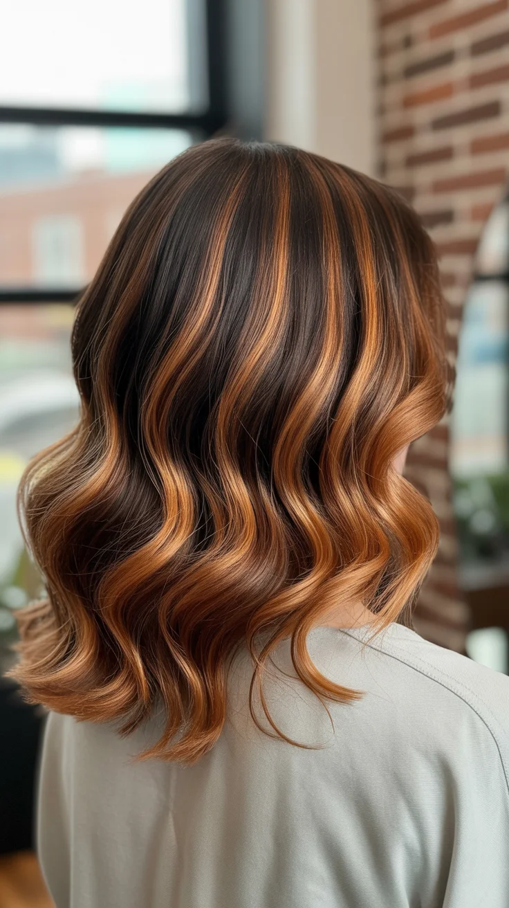 hair color ideas for brunettes summer 2026 Amber Glow Balayage on a Textured Lob
