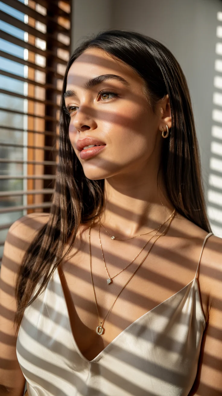 hair color ideas for brunettes summer 2026 Sunlit Chestnut Glass Hair with Barely-There Warmth