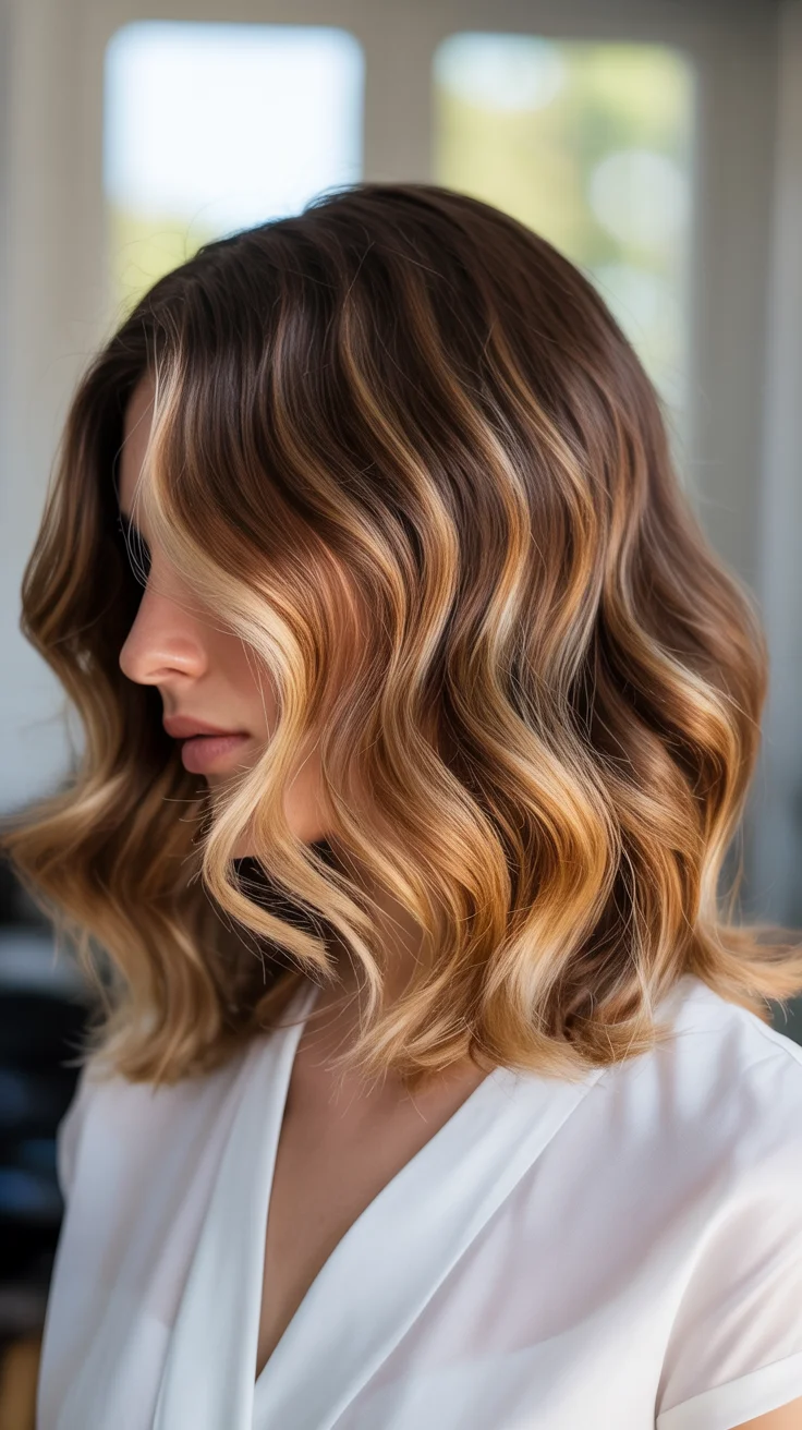 hair color ideas for brunettes summer 2026 Golden Melt Waves with Dimensional Depth