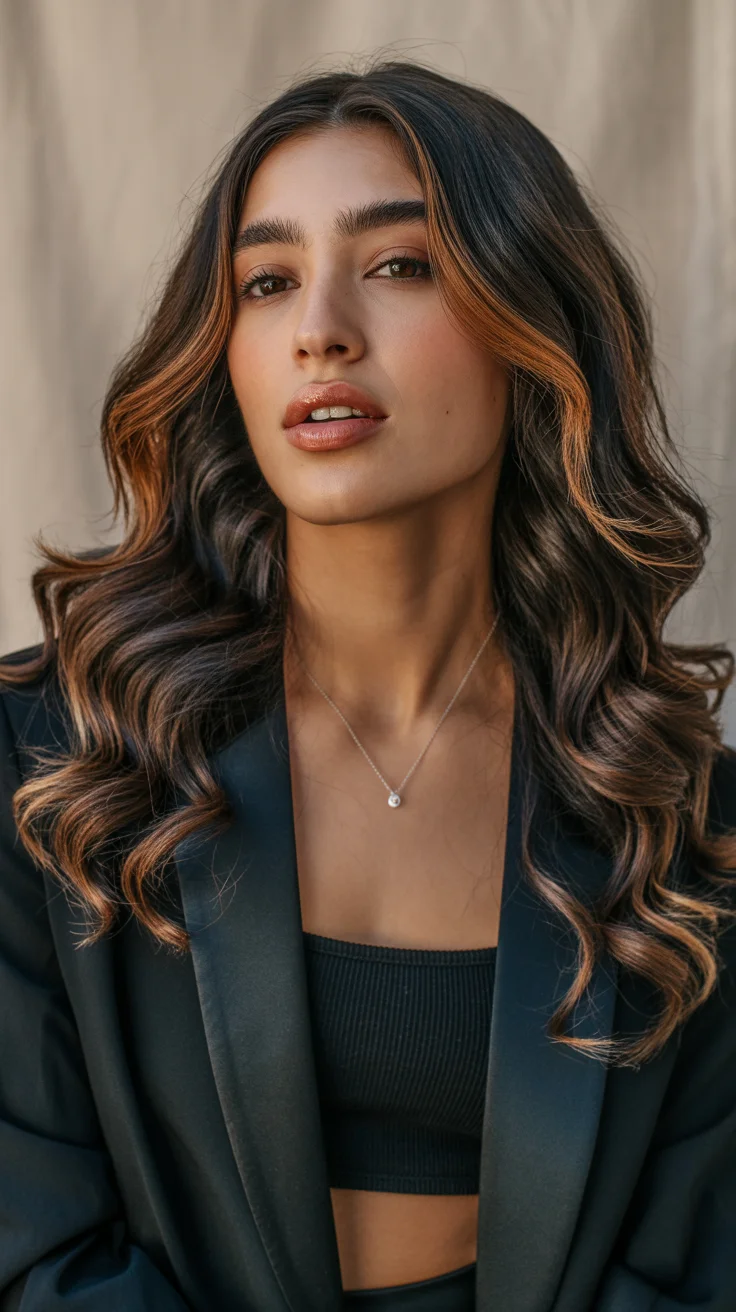 hair color ideas for brunettes summer 2026 Burnt Copper Contours on Rich Chocolate Lengths