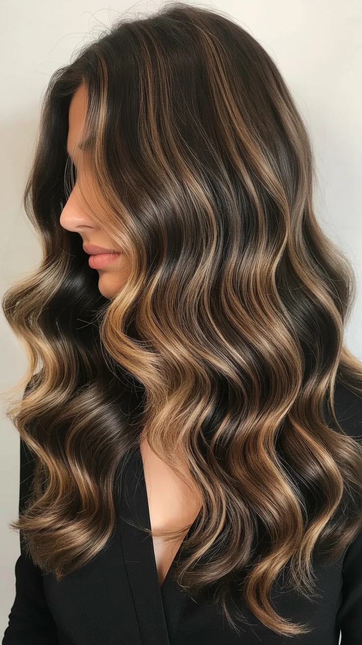 hair color ideas for brunettes summer 2026 Soft Caramel Balayage with Seamless Dimension