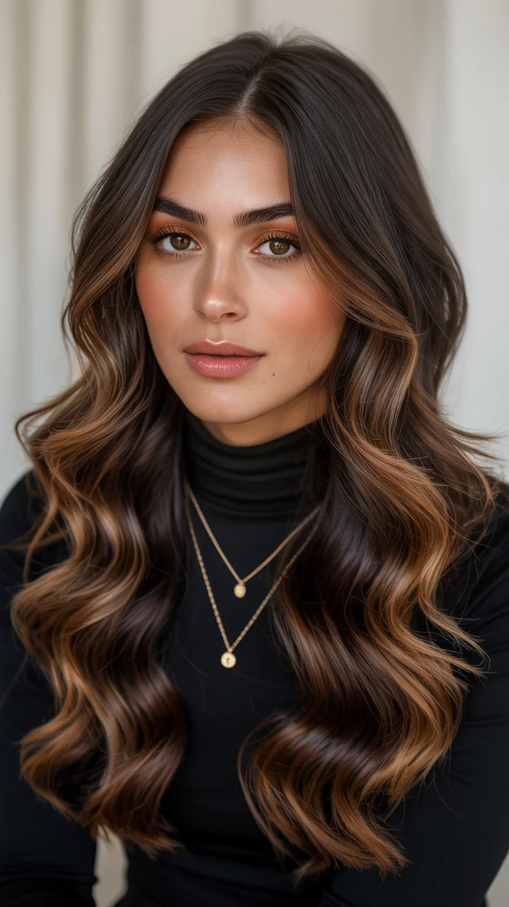 hair color ideas for summer 2026 Rich Mocha Melt with Subtle Caramel Lights