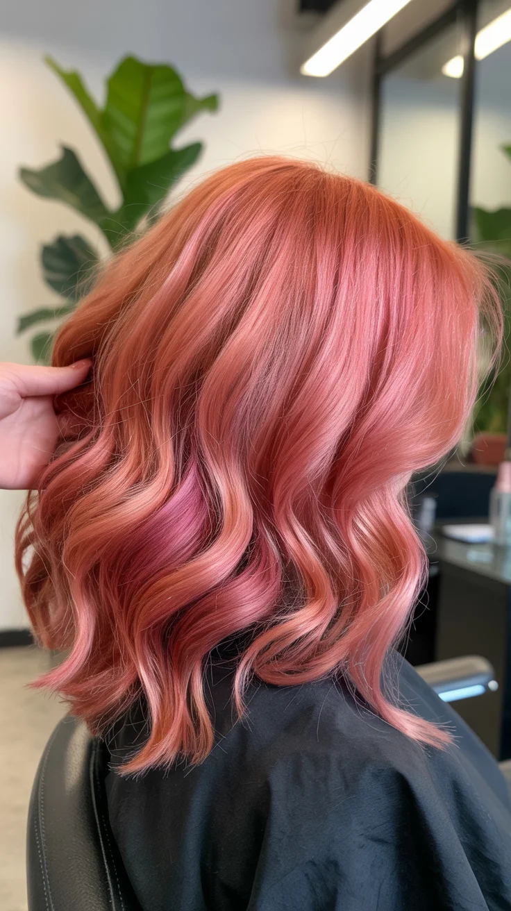hair color ideas for summer 2026 Coral Melt Lob with Playful Texture