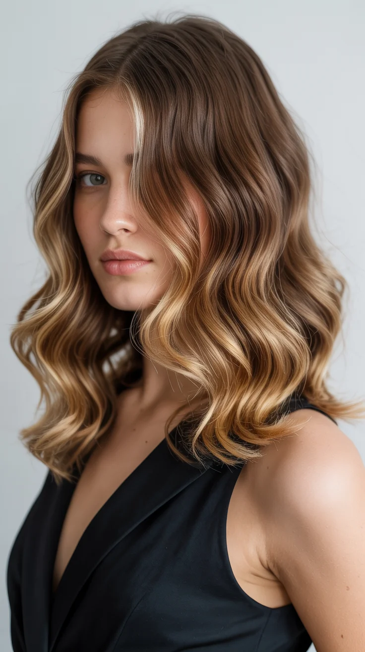hair color ideas for summer 2026 Caramel Ribbon Balayage with Soft Contrast