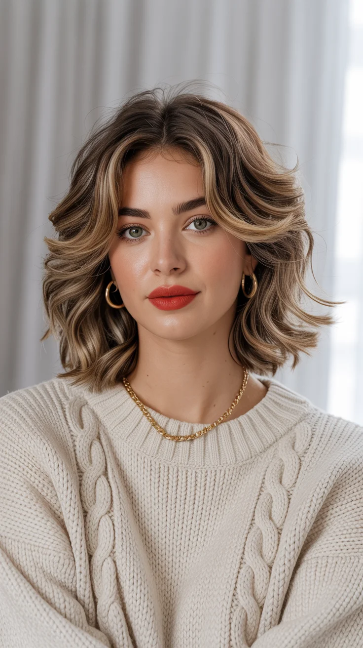 May Hair Color Ideas 2026 Cool Beige Brunette Waves with Subtle Highlights