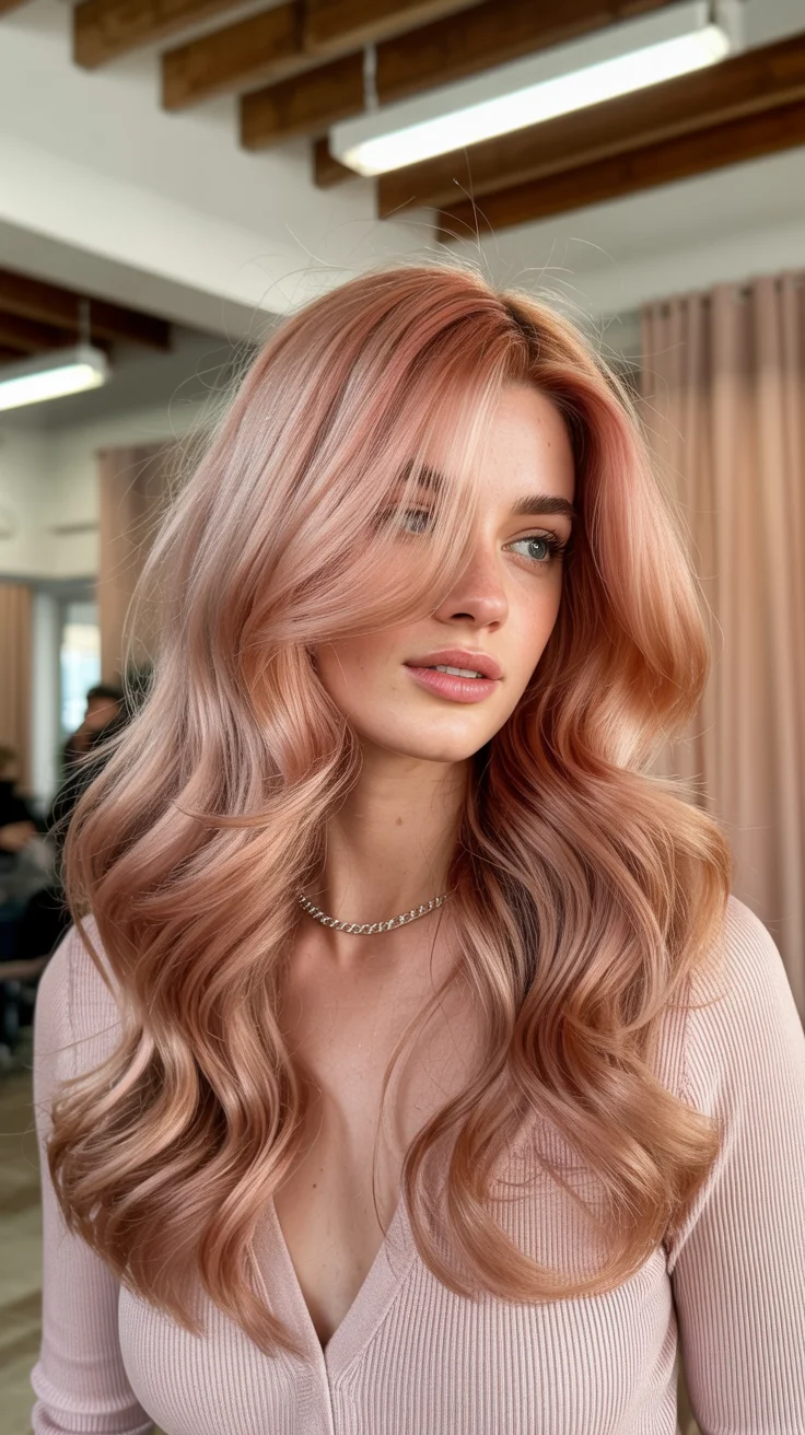 May Hair Color Ideas 2026 Rosé Silk Waves with Luminous Dimension