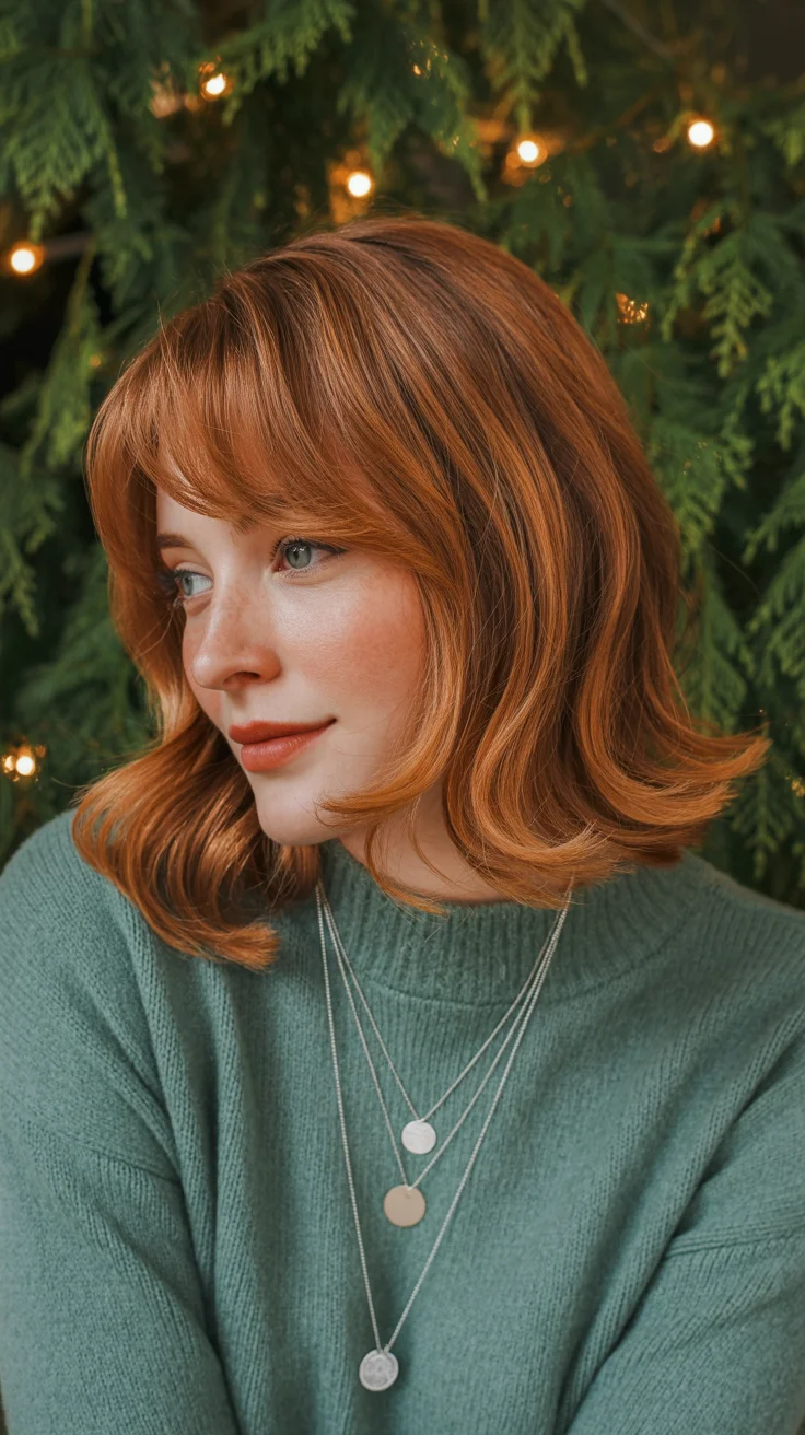 May Hair Color Ideas 2026 Soft Ginger Bob with Airy Movement