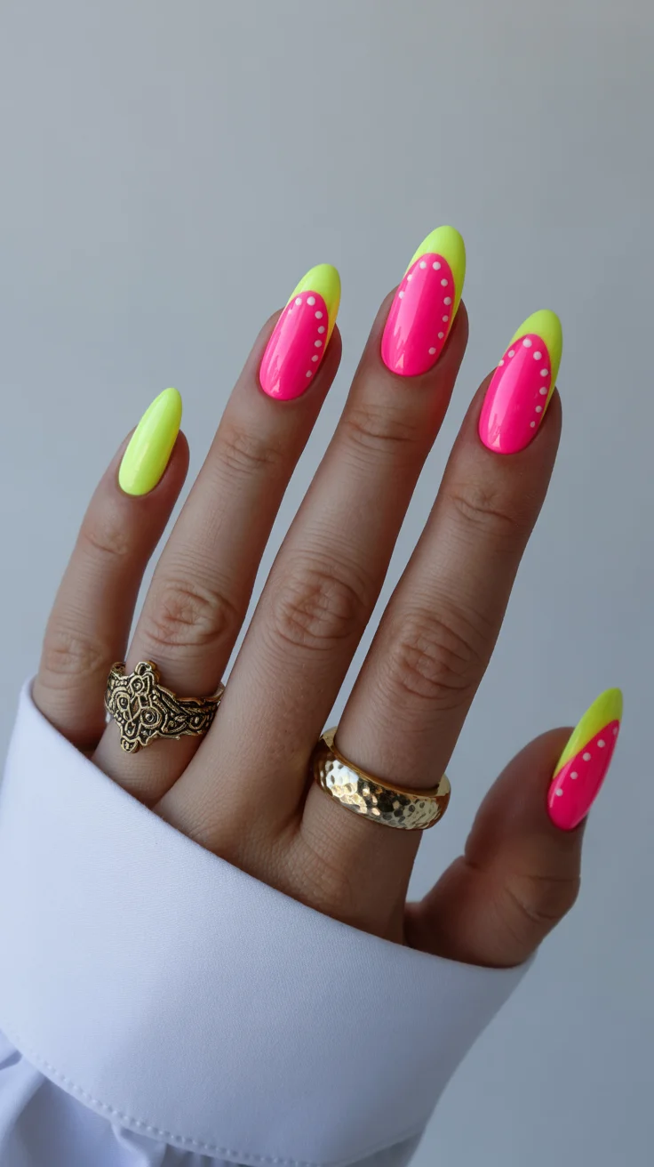 nail art ideas for summer 2026 Neon Watermelon Pop