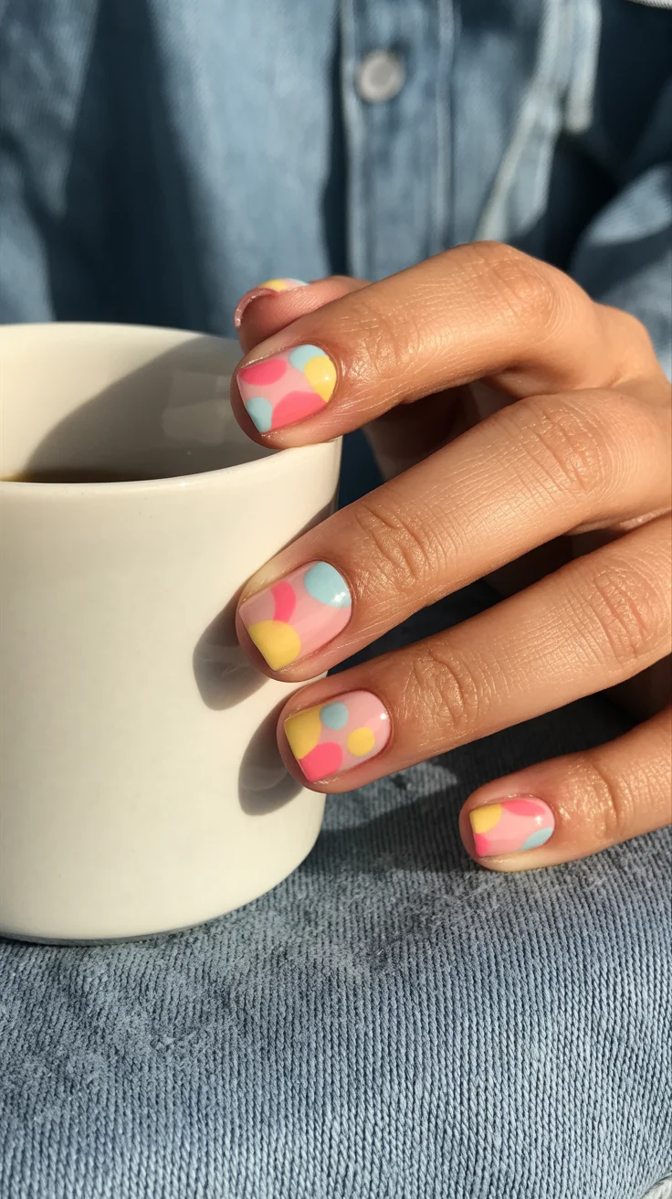 nail art ideas for summer 2026 Playful Pastel Pop Art for Slow Summer Mornings