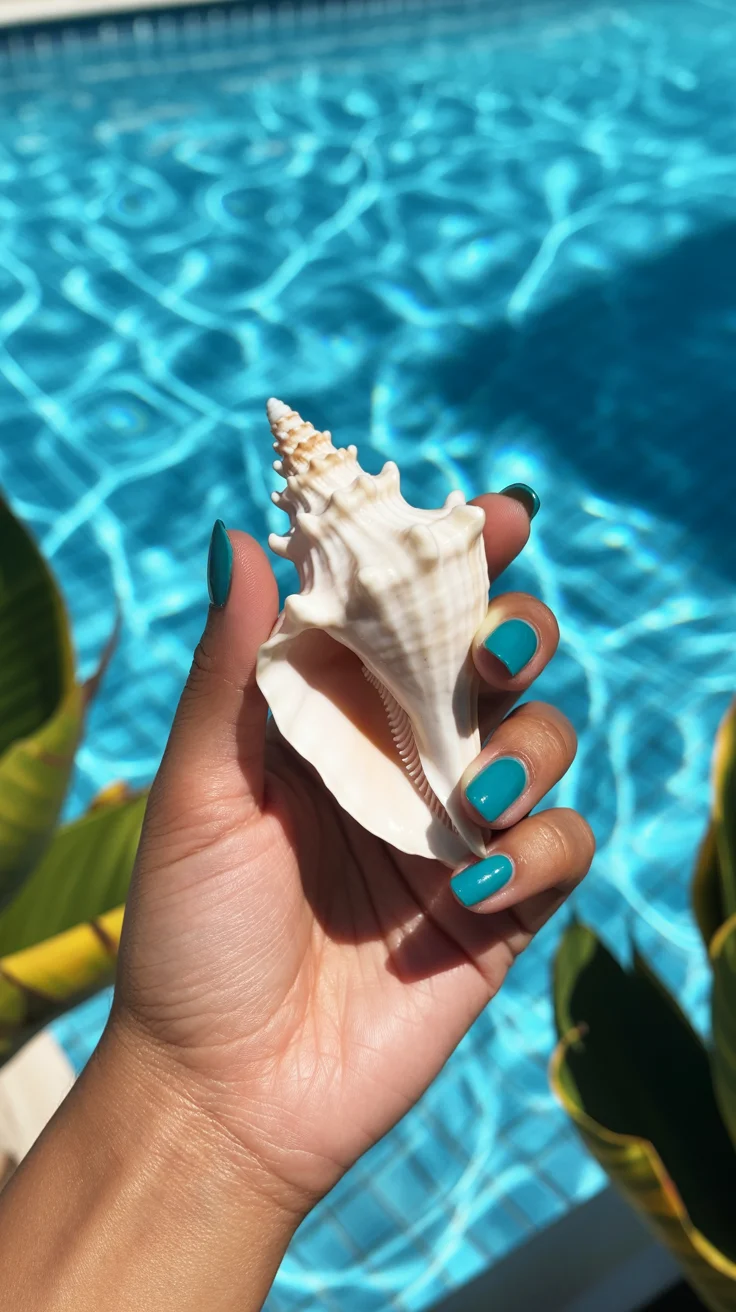 nail colors ideas for summer 2026 Turquoise Poolside Nails The Vacation State of Mind