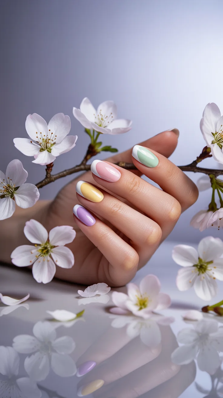 nail colors ideas for summer 2026 Pastel French Mix The Playful Upgrade to a Classic