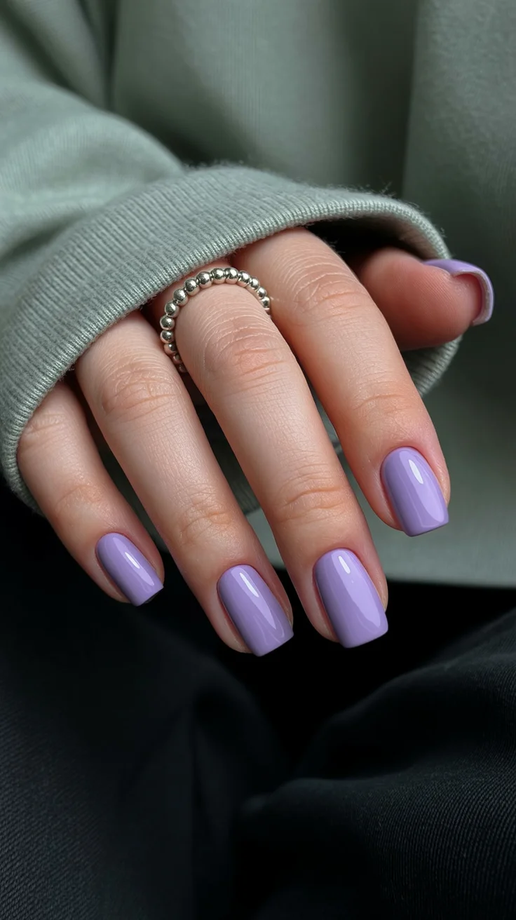 nail colors ideas for summer 2026 Soft Lilac Gloss The Calm Cool Girl Essential