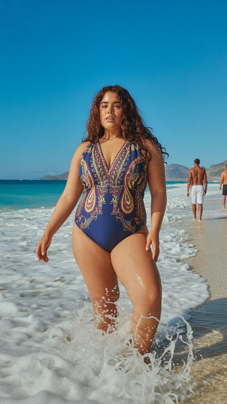 plus size swimsuit Summer 2026 Paisley Depth with a Confident Silhouette
