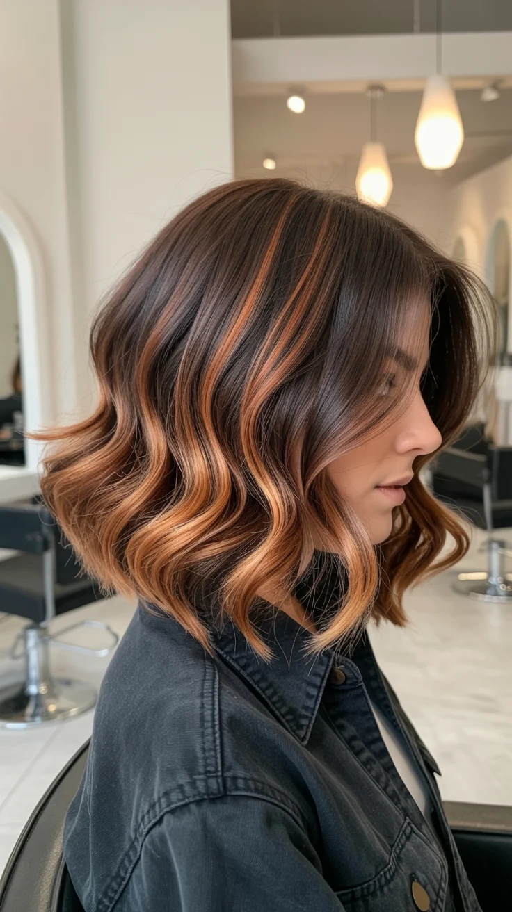 spring to summer season hair color ideas 2026 Copper Melt Bob
