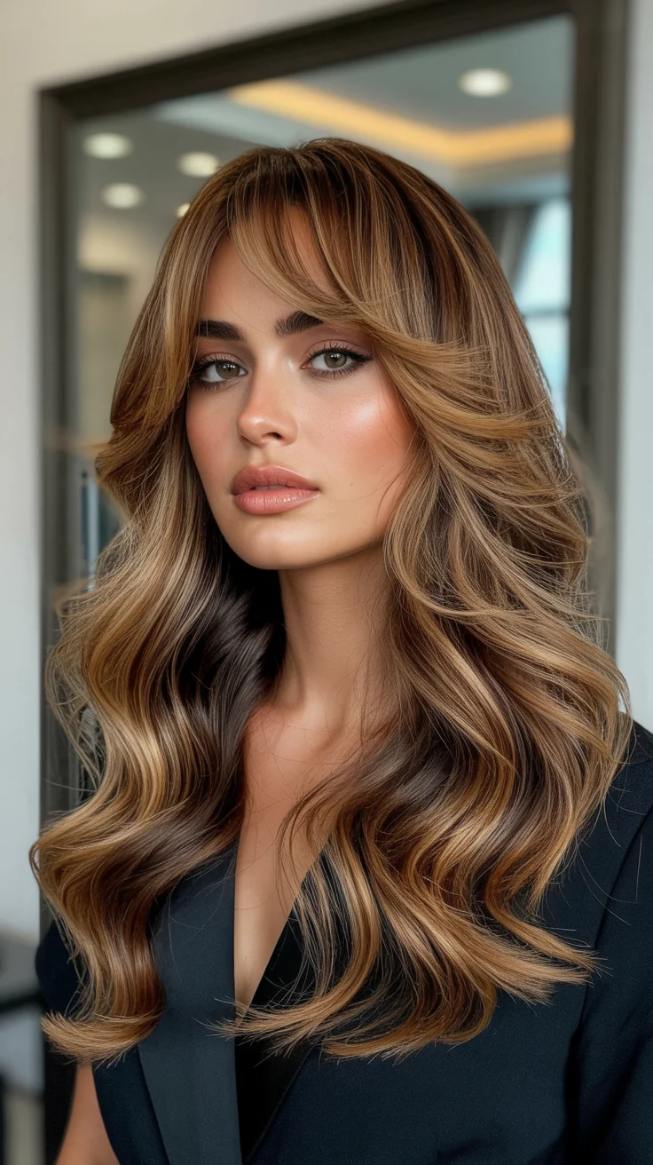spring to summer season hair color ideas 2026 Caramel Blonde Layers