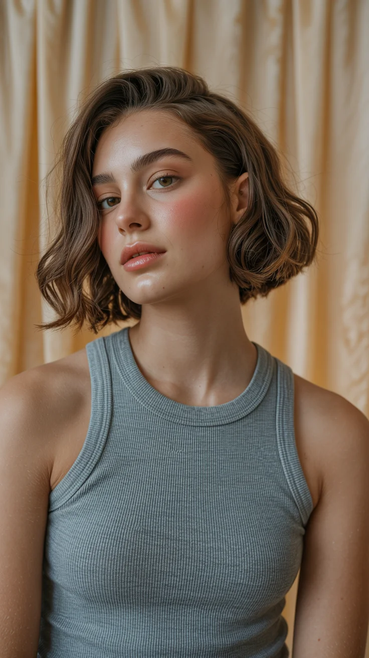 spring to summer season haircuts ideas 2026 Relaxed Wavy Parisian Bob